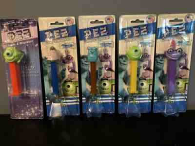 Lot Of 5 Monsters Inc University Pez Dispensers Original Packaging Candy New