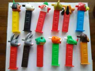 12 PEZ Merry Music Makers/ Whistle Lot, 3 No Feet, 2 Donkeys, Many Countries