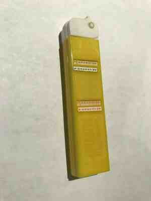 Vintage Yellow PEZ Arithmetic Regular Dispenser RARE No Feet White Top