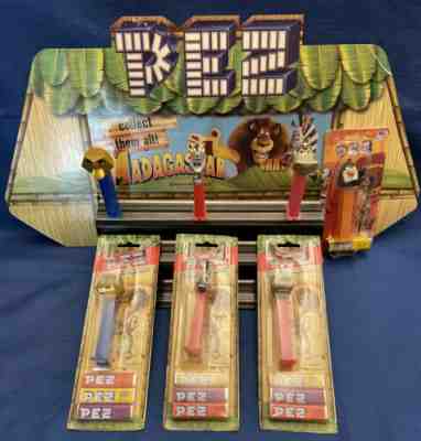 Pez Set 7 Madagascar 2 Penguins Short Card Alex Marty Gloria + AD Sign Vintage