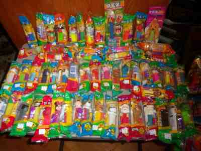 LOT OF 77 VINTAGE PEZ CANDY DISPENSER CHARACTER TOYS