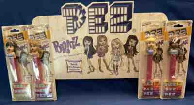 Pez Bratz Set 4 Cards NOC Cloe Jade Yasmine Sasha MGA Dolls Display Sign Vintage