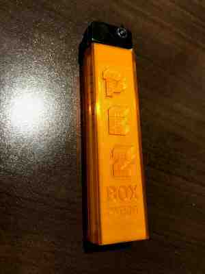 vintage PEZ Box Patent RARE No Feet Translucent Orange Black Cap