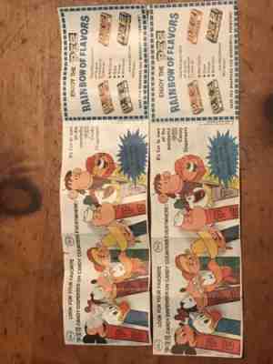 2- Vintage Pez Insert Flyers For Popeye Lion Disney and Clown CollarBooklet