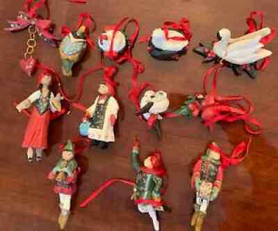 12 Days of Christmas Ornaments - 1989 set by Denise Calla - House of Hatten