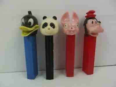 Vtg PEZ Dispenser No Feet Disney Goofy Daffy Duck Panda Rabbit Austria