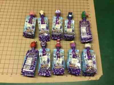 original set of 10 PEZ Juice boxes w heads, all Grape bags, different heads 2002