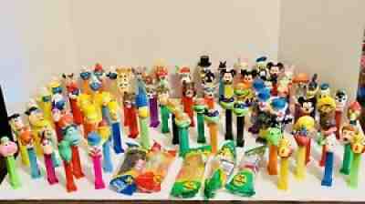 Lot of 158 PEZ Dispensers Collectible Flintstones TMNT Smurfs Simpsons