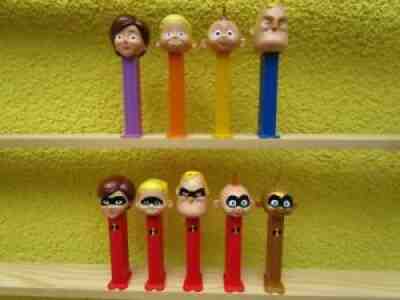 PEZ footed complete set INCREDIBLES all with and without mask + golden Jack