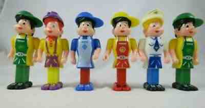 PEZ Pals Boy Dispensers With Feet Body Parts Set of 6 BP Shell ARAL Pilot Alpine