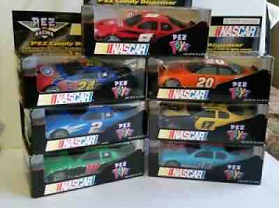 NASCAR Race Car Pez Candy Dispenser Lot of 7 Collection Pull and Go Action NIB