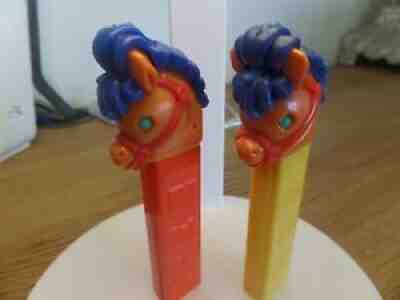 2 PEZ Rare Vintage Pony Go Round Circus Horse No Feet Austria