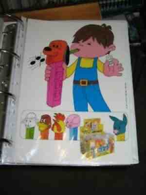 PEZ ad sheet ca 1980 MMM Merry Music Maker whistle pig cartoon kid, unimprinted