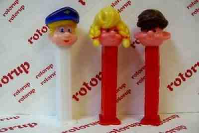 PEZ trio of PEZpals. Pilot, Girl and Boy from 1997