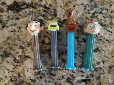 MR. BEAN PEZ DISPENSER SET OF 4, Bean, Cobb, Mini Cooper & Teddy Bear Rare Euro