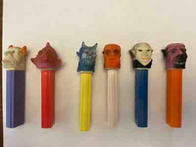 Pez Vintage Eerie Spectres Monsters Softhead Complete set of 6