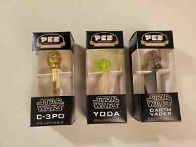 Limited Edition Star Wars PEZ Set of 3 Yoda, C3PO and Darth Vader