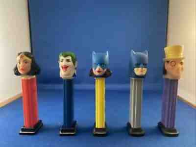 DC Soft head Batman Batgirl Joker Penguins Wonder Woman vintage no feet pez lot