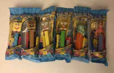 FULL SET of Spongebob Pez Dispensers Including Gold And Clear Spongebob