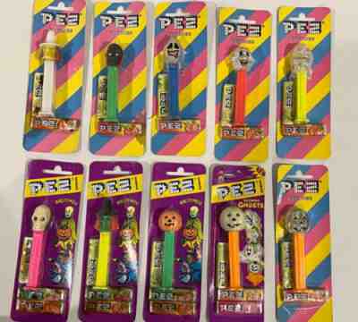 4 Halloween Glow in the Dark Pez Candy Containers Skulls Witch