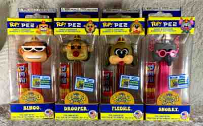 ET1175 NEW SDCC 4 BANANA SPLITS POP! PEZ 2019 Limited Edition Candy & Dispensers