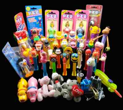 Pez Dispensers 50 Lot Vintage Body Parts Flashlights Gum Dispensers Keychains