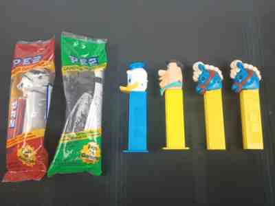 Vintage Lot of PEZ Disp.-Horse No Feet, Star Wars, Donald Duck, Fred Flintstone