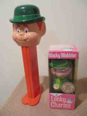 Rare General Mills Lucky Charms 12" Tall Giant Pez Dispenser & Wacky Wobbler