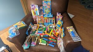 84 Piece Vintage Pez lot 8 No Feet Plus Flix 1990s Read Info!