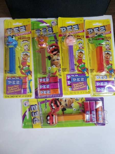 Vintage PEZ Lot dispensers MUPPETS ANIMAL Gonzo Kermit Miss Piggy Fozzie-90s New