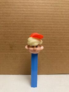 Vintage Boy Pez W/Blonde Hair,Red Cap,on a Red 3.4 No Foot Stem, Austria 1965