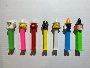 Pez Outlaw Misfit Holiday Dispensers Witch Santa Snowman Skull Lot Of 7