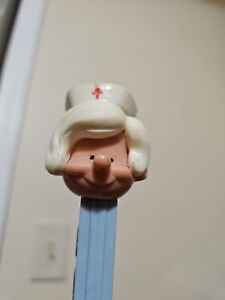 Rare White Hair Nurse Pez Dispensor Blonde No Feet 3.4 Vintage