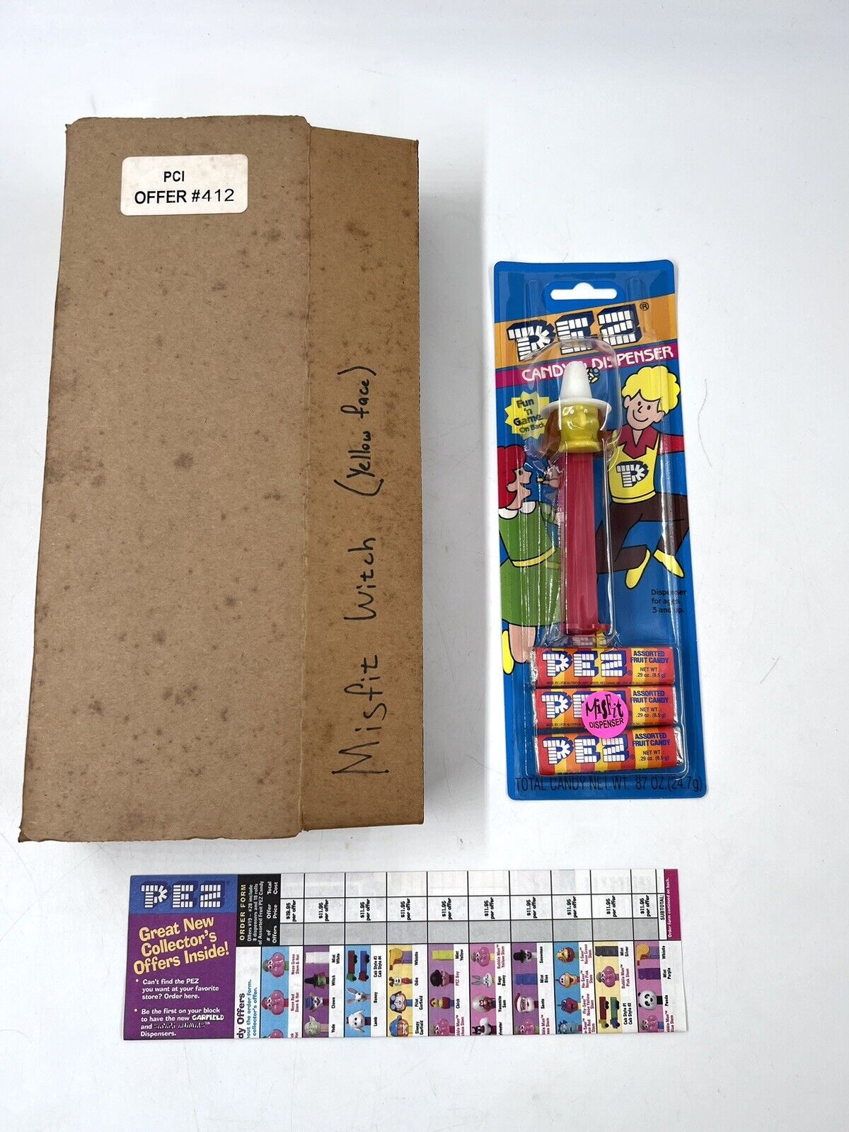 Pez Misfit Witch Yellow Face Red Stem NOS Vtg With OG Box