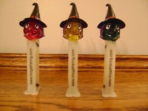 PEZ LINZ GATHERING 2009 3 DISPENSER SET CRYSTAL WITCHES GLOW IN DARK STEMS RARE?