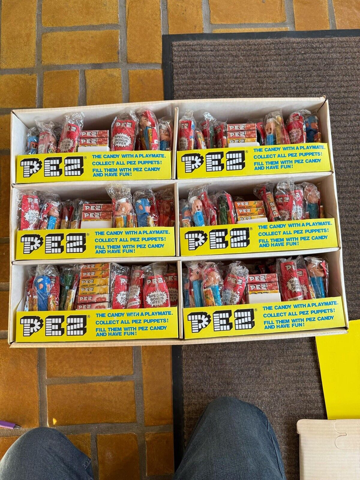 1978 Pez Display (Never Used) 120 Asst Pez All NO FEET. With Original Shipper.