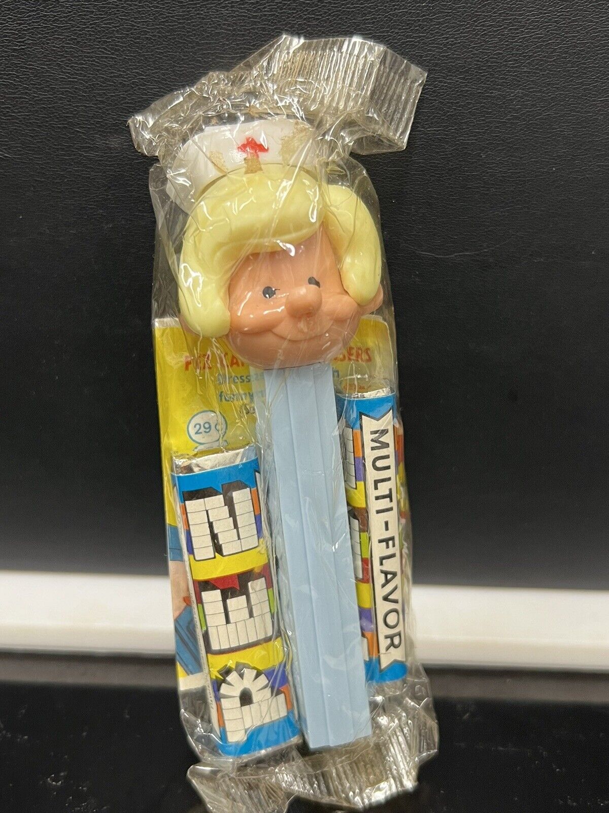 Vintage PEZ - Blonde Blue Nurse - No Feet - Sealed, Old Store Stock - Austria