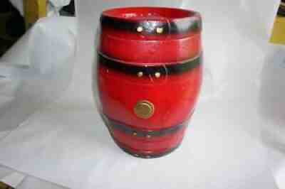 Vintage Chalkware Beer Barrel Keg Piggy Bank 12" Tall Man Cave Beer Decore