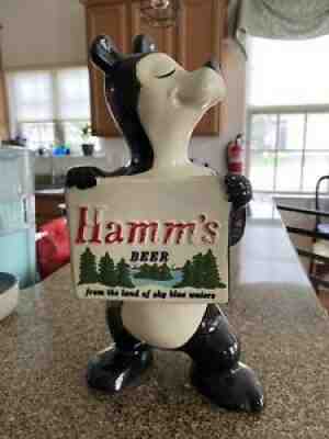 VTG Hamm's Beer Bear Sascha Piggy Bank Ad Advertising Sign Ceramic Budweiser PBR