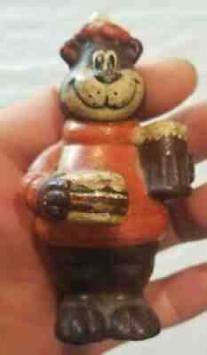 A&W Root Beer Bear Burger & Mug Cast Iron Dime Penny Savings Bank Promo