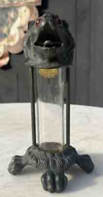 Rare 1890s Antique Mechanical Dime Cylinder Boston Lion Bank Co.