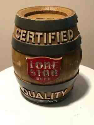 Lone Star Beer-- Barrel Coin Bank-Chalk Ware-Certified Quality--8"