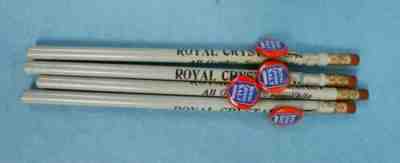 VTG 1930's ROYAL CRYSTAL SALT ADVERTISING LOT/4 PENCIL & TOPPER PINBACK BUTTON