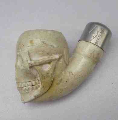 RARE D.M.D. Scotland Clay Pipe in Shape of a Skull