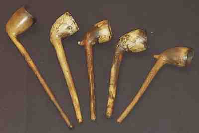 ANTIQUE - CLAY - TOBACCO - PIPES (5) - SCOTLAND, DEWAAG GOODA, W.WHITE -ORIGINAL