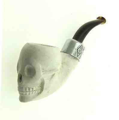 RARE D.M.D. Scotland 1950's McDougall Skull Clay Pipe UNSMOKED NEW collector