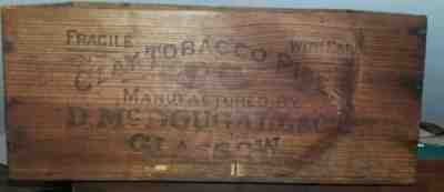 Antique tobacco pipe shipping box,D mcDougall Glasgow Scotland,late 1880s-1900+-