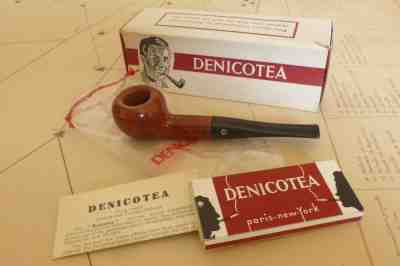 Vintage UNSMOKED DENICOTEA apple shaped  PIPE original box bag with 10 filters 
