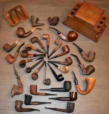 Huge lot hotsell of 24 imported vintage Briar Estate Pipes, England, France, Italy