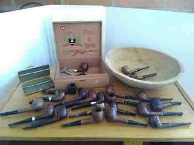 HUGE PIPE LOT BRIAR WOOD VINTAGE TOBACCO RARE ESTATE LOT RESALE GRABOW  20+ SALE